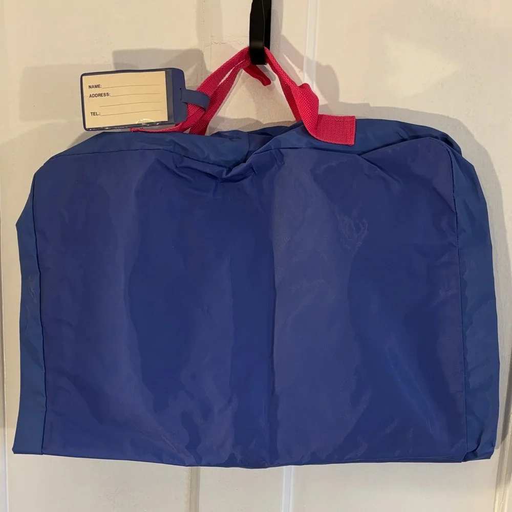 Vintage 1980’s Garment Bag with Pink and Teal Panels